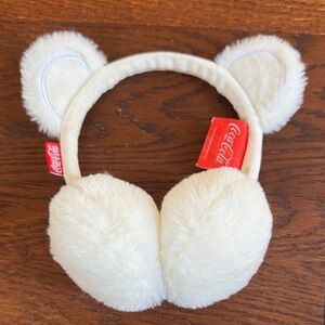 Coca Cola Cream Furry Kids Earmuffs